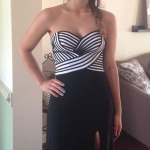 A black and white prom/special occasion dress.